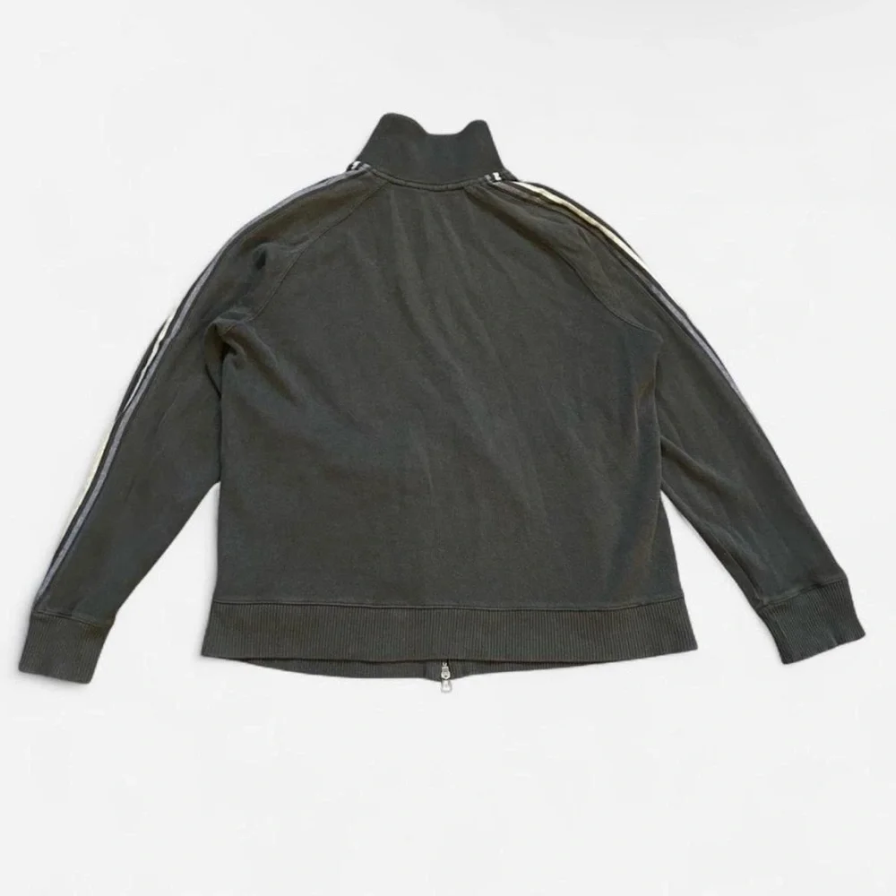 Banana Republic Olive Green Mens Lightweight Zip-Front Track Jacket with Stripe